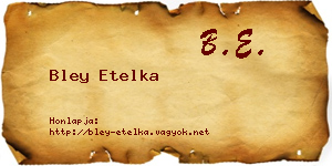 Bley Etelka névjegykártya